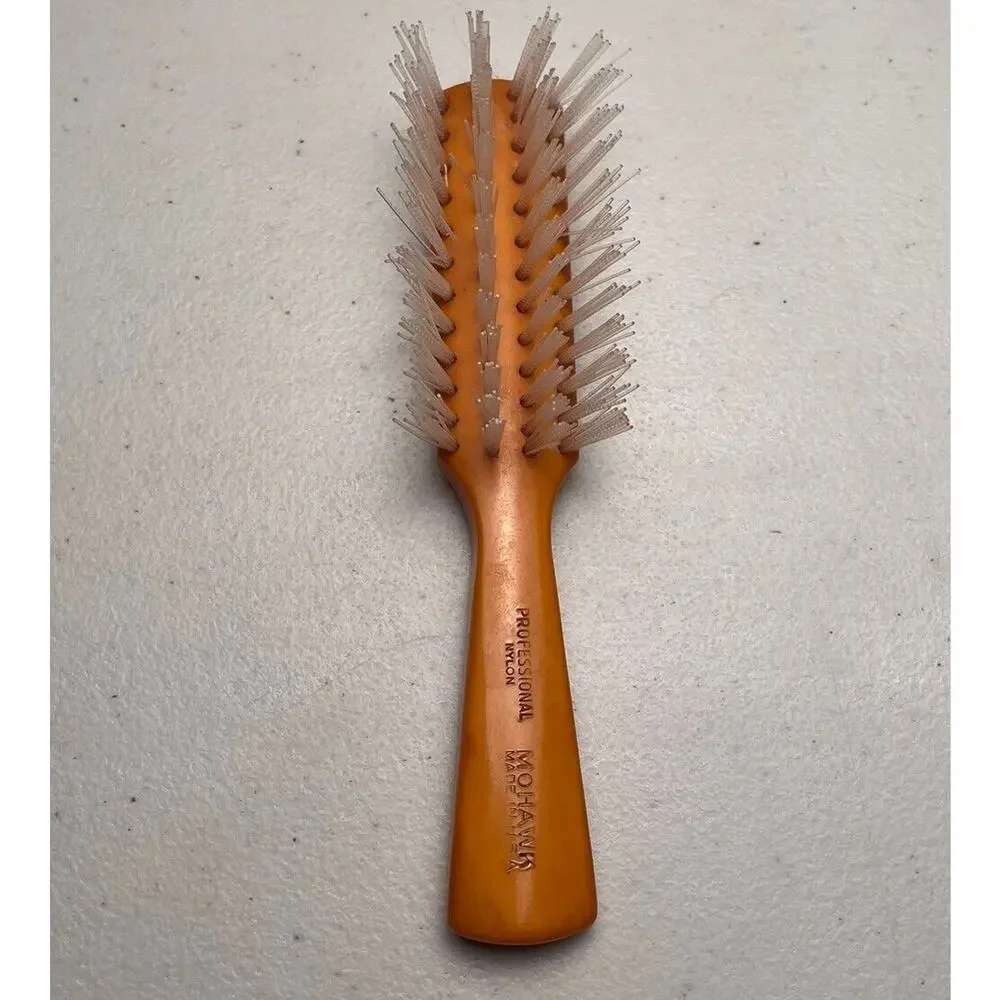Vintage Mohawk Hair Brush Professional Nylon Bristles Made In USA Yellow